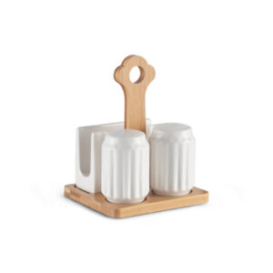 2 Pcs Condiment Shakers & Napkin Holder