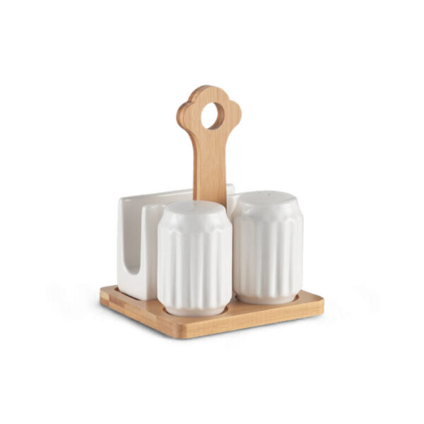 2 Pcs Condiment Shakers & Napkin Holder