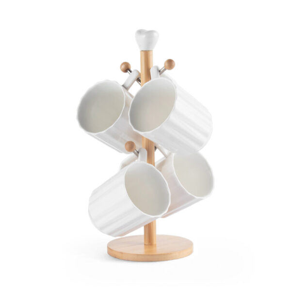 4 Pcs Mug with Bamboo Holder